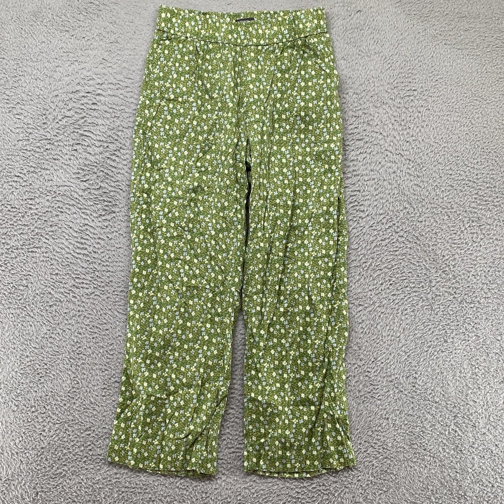 Toad&Co Taj Hemp Pants Womens Small Floral Elastic Waist Travel Summer Straight